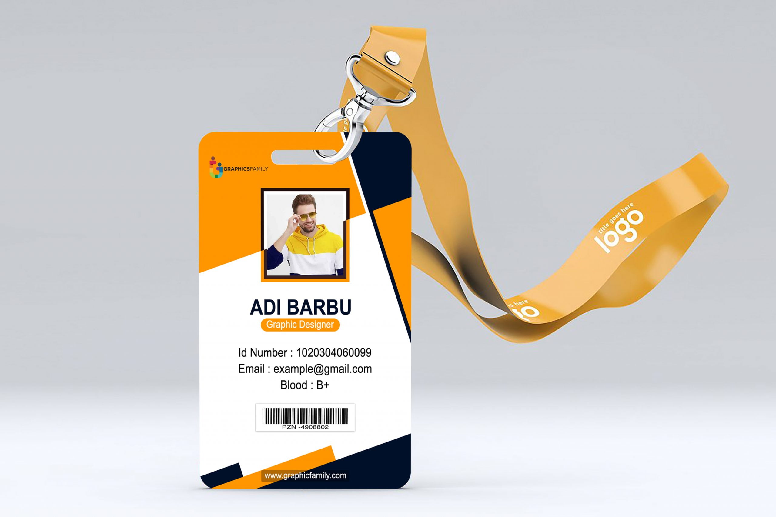Custom Employee ID Card with Lanyard