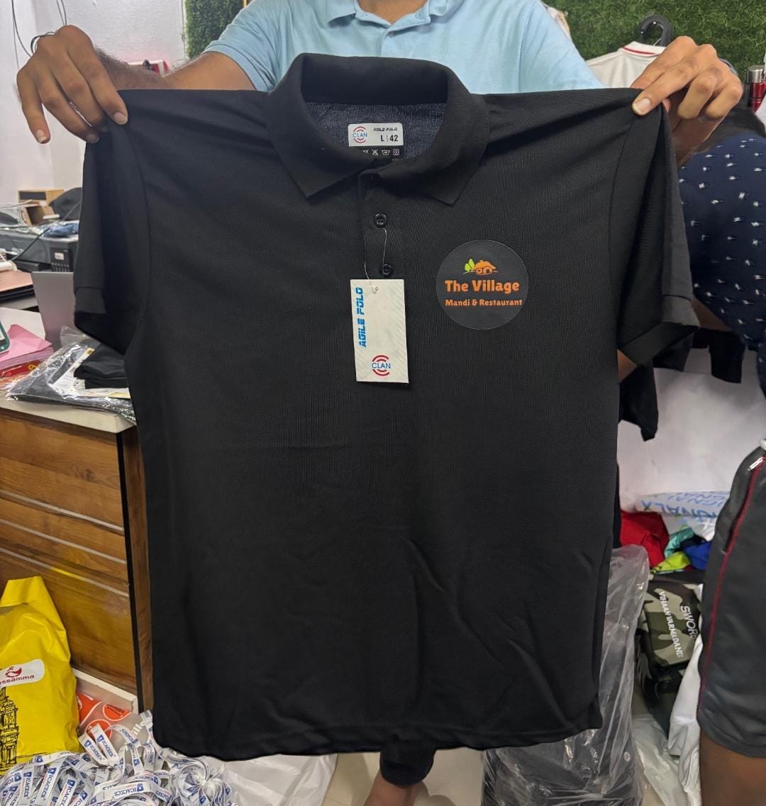 Custom logo Black Polo Shirt