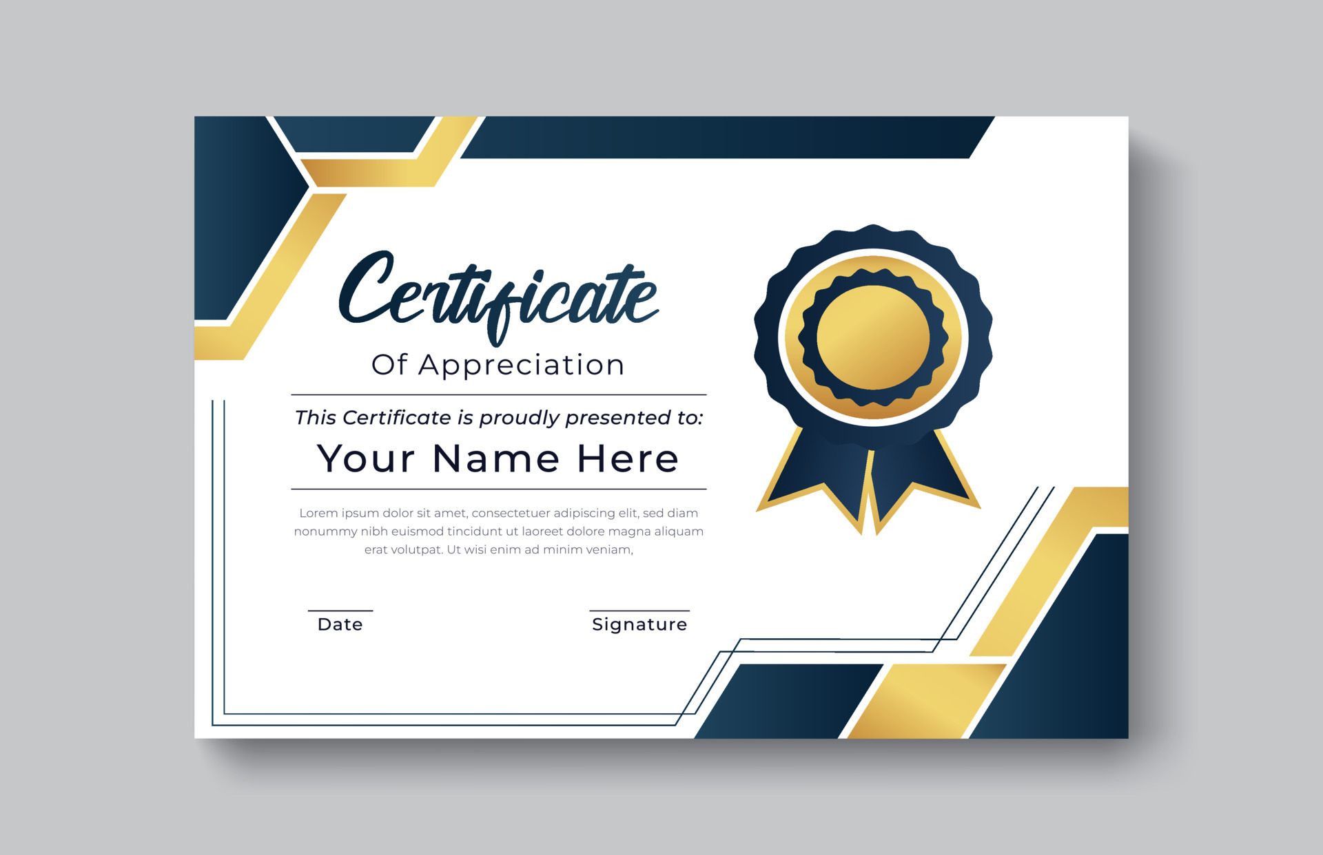 Print Certificate of Appreciation