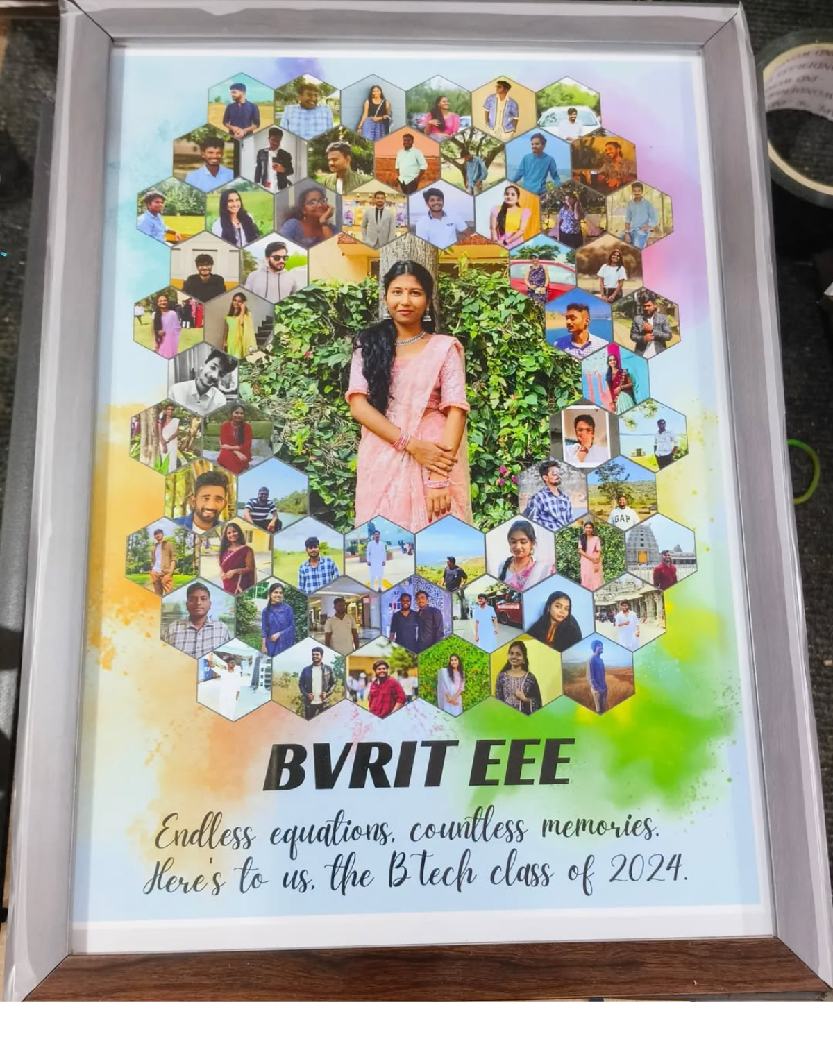 Custom Graduation Photo Collage Glass Frame 6/8 Inches