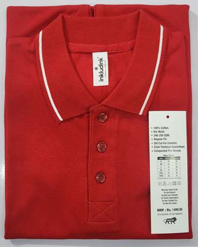 Red Cotton Polo Shirt