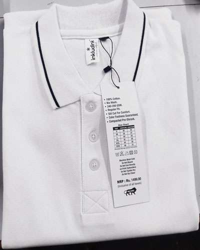 White Cotton Polo T-shirt