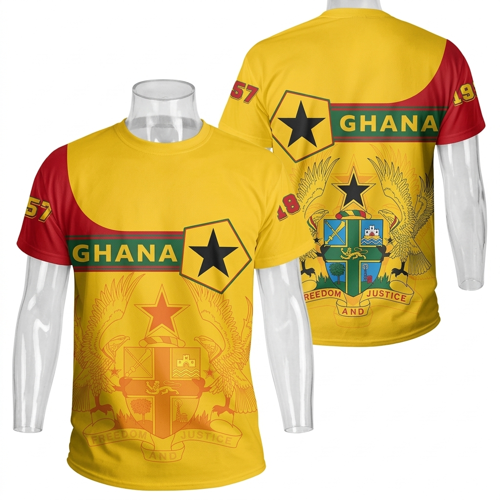 Ghana Flag Print T-Shirt