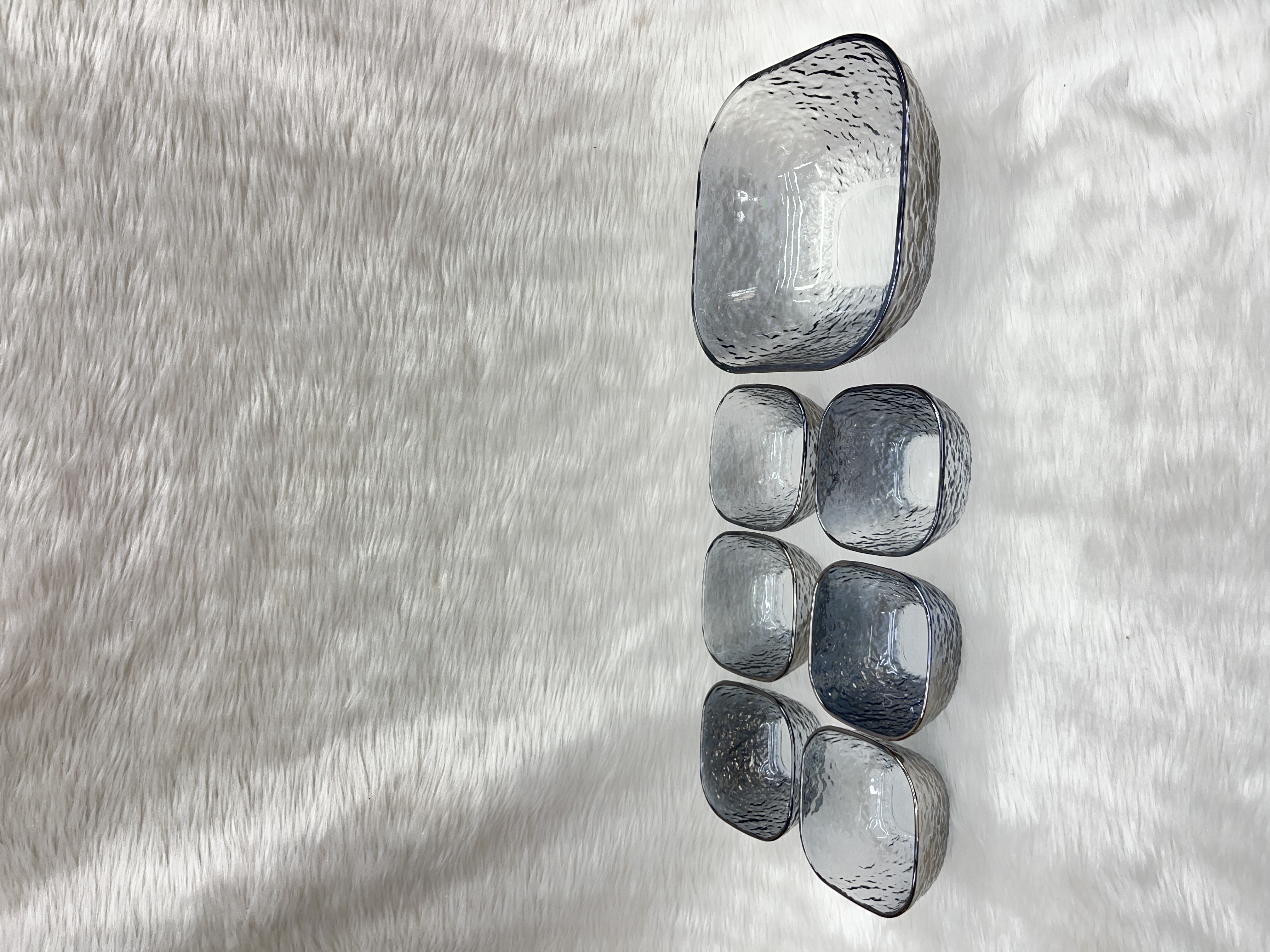 Textured Glass Bowl Set