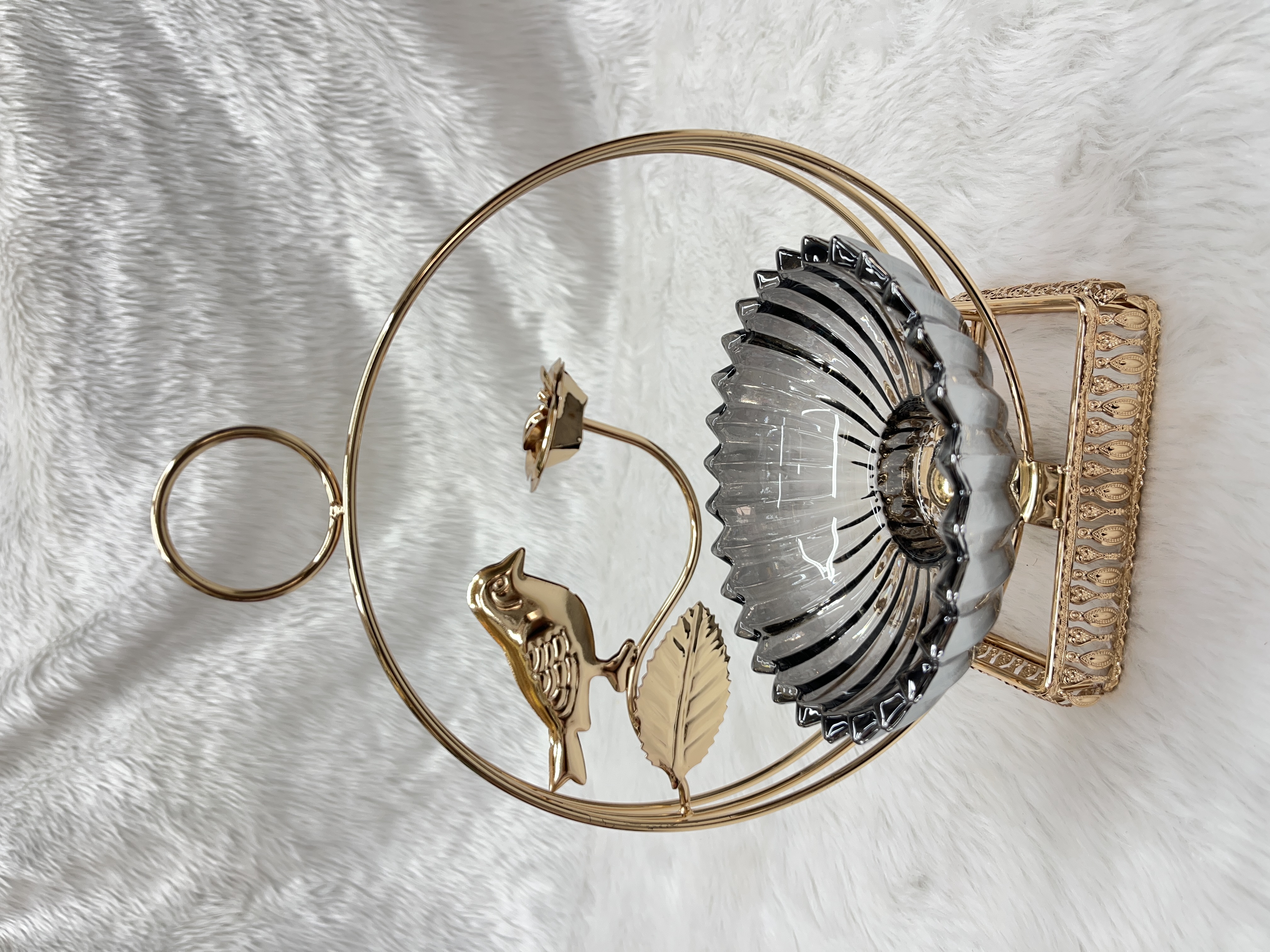 Gold & Glass Decorative Bowl Stand