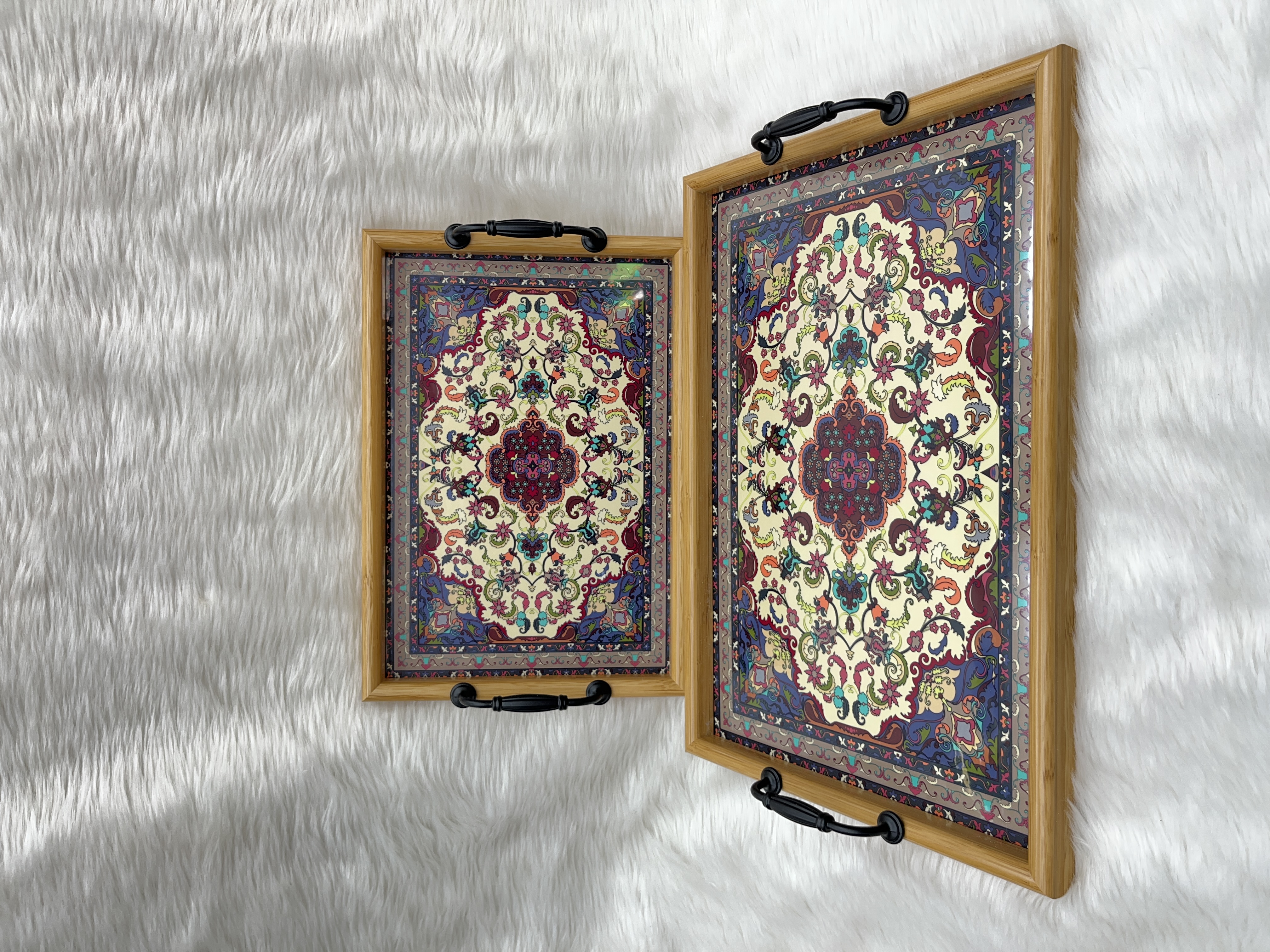 Premium Wooden Serving Tray Set