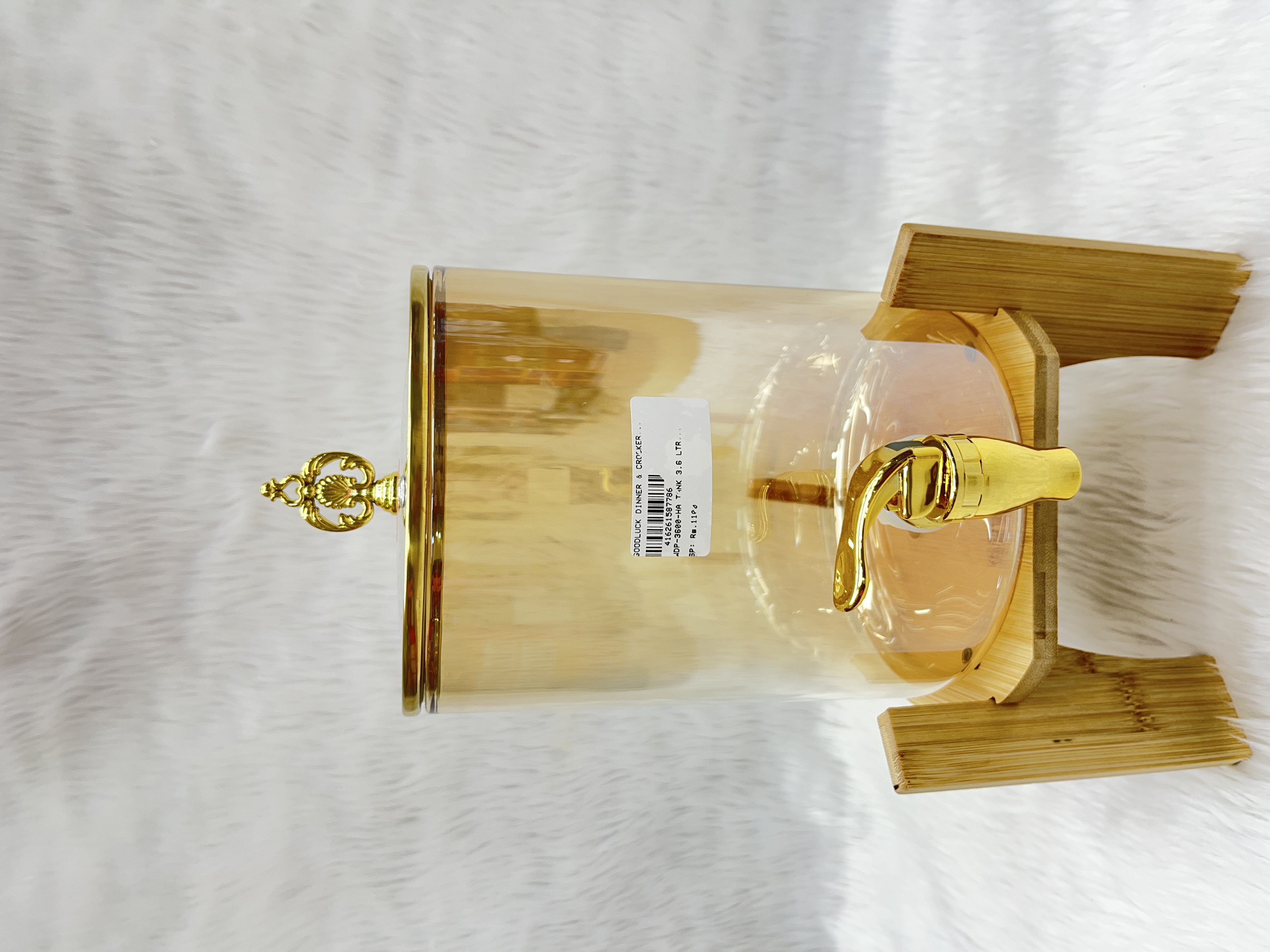 Glass Water Dispenser with Golden Tap