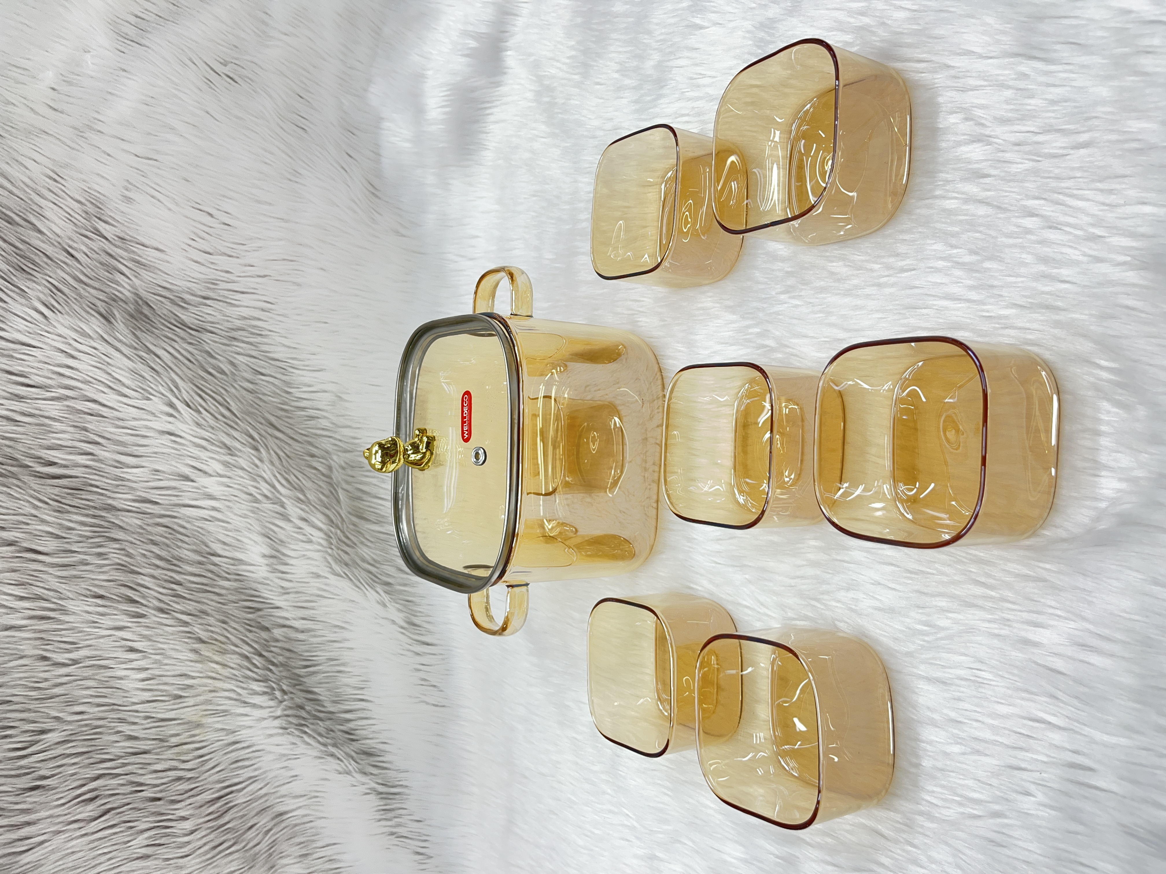 Amber Glass Cookware Set