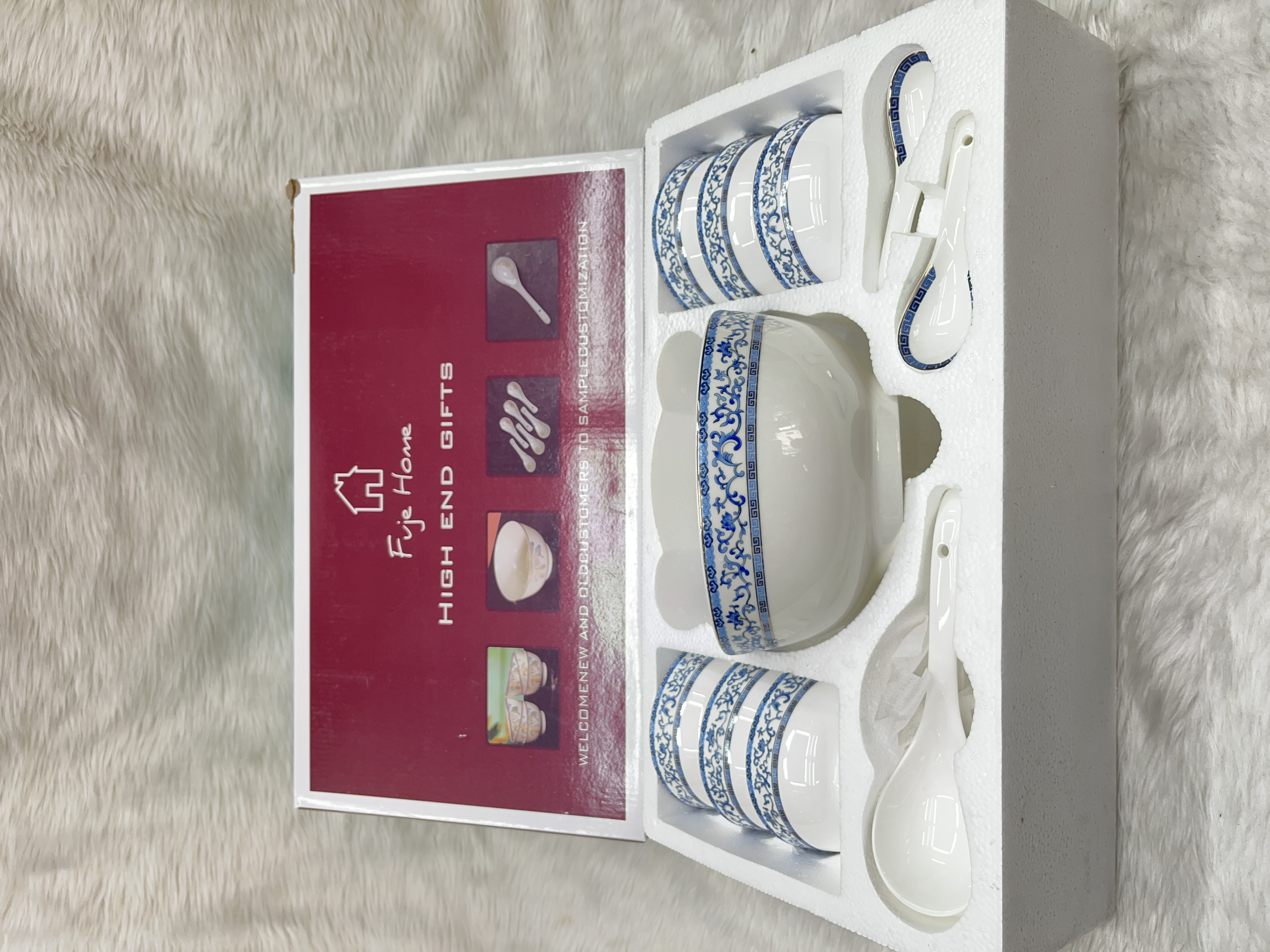 Porcelain Bowl & Spoon Gift Set
