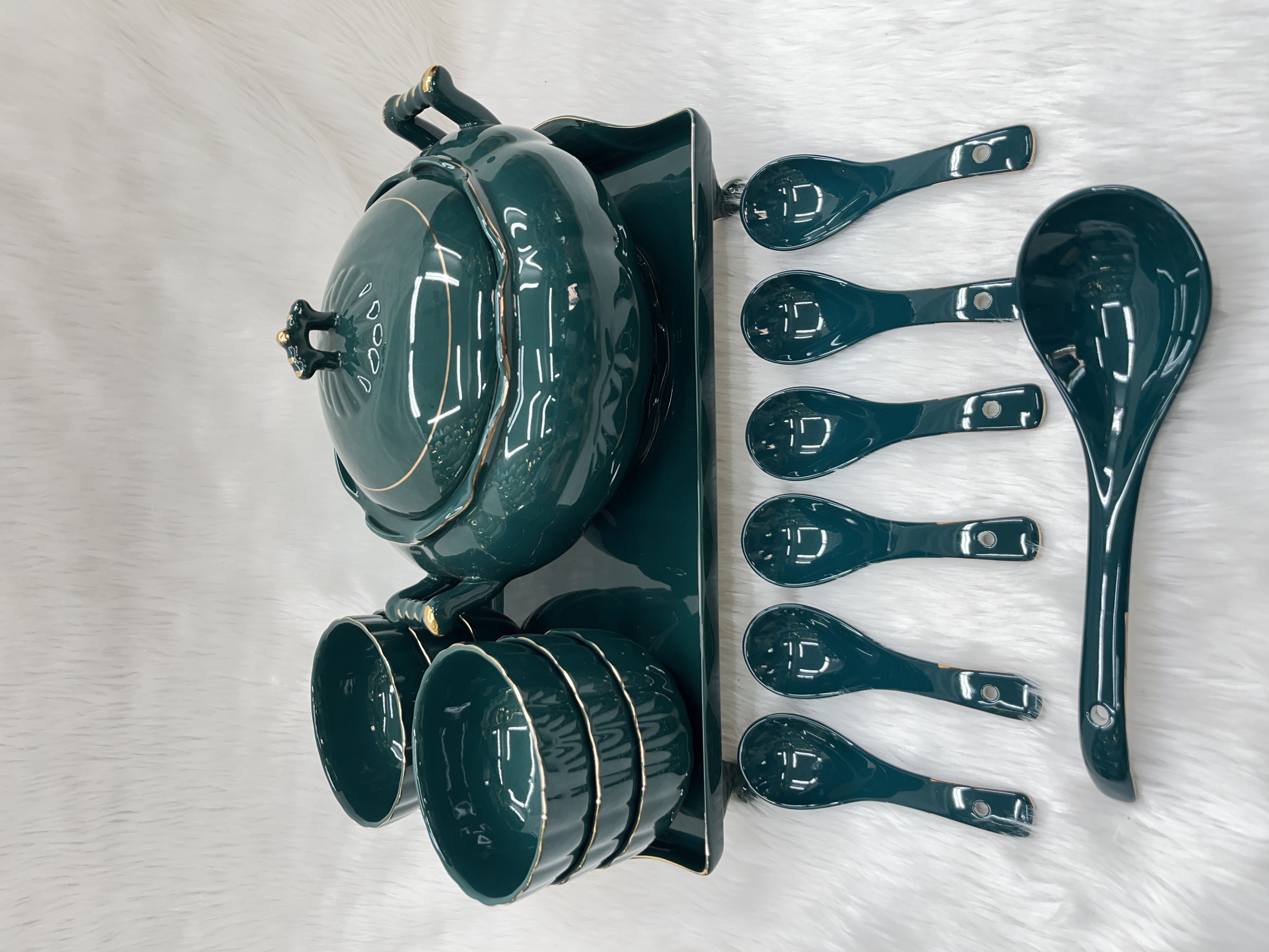 Elegant Ceramic Soup Set