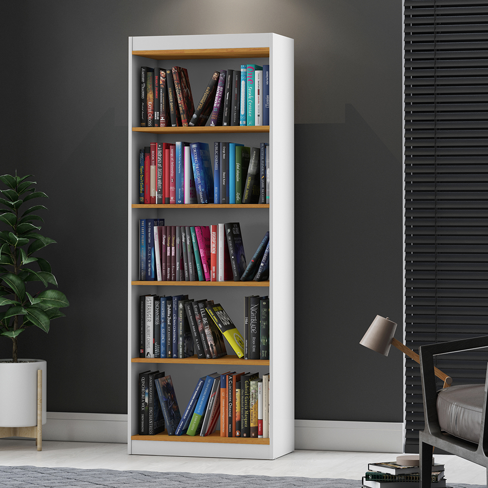 Livreiro Encanto 4 Prateleiras Branco/Cinamomo