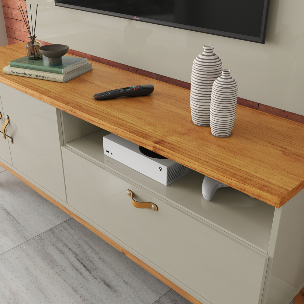 Painel Sirius 160Cm Com Prateleira Off White 