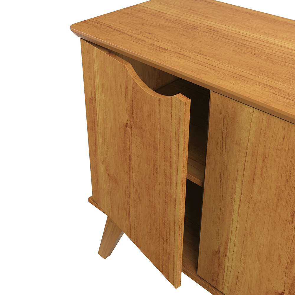 Buffet 3 Portas e Pés de Madeira Maciça Prism Cinamomo