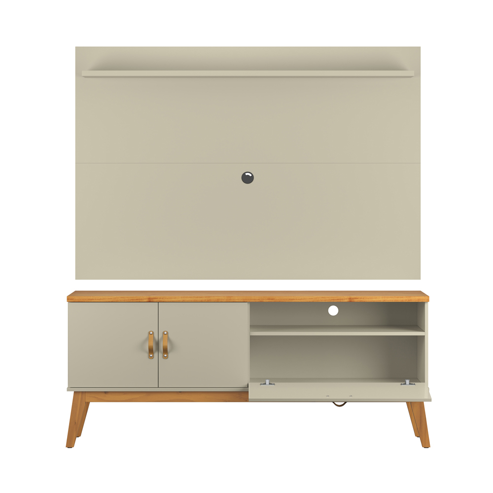 Painel Sirius 160Cm Com Prateleira Off White 