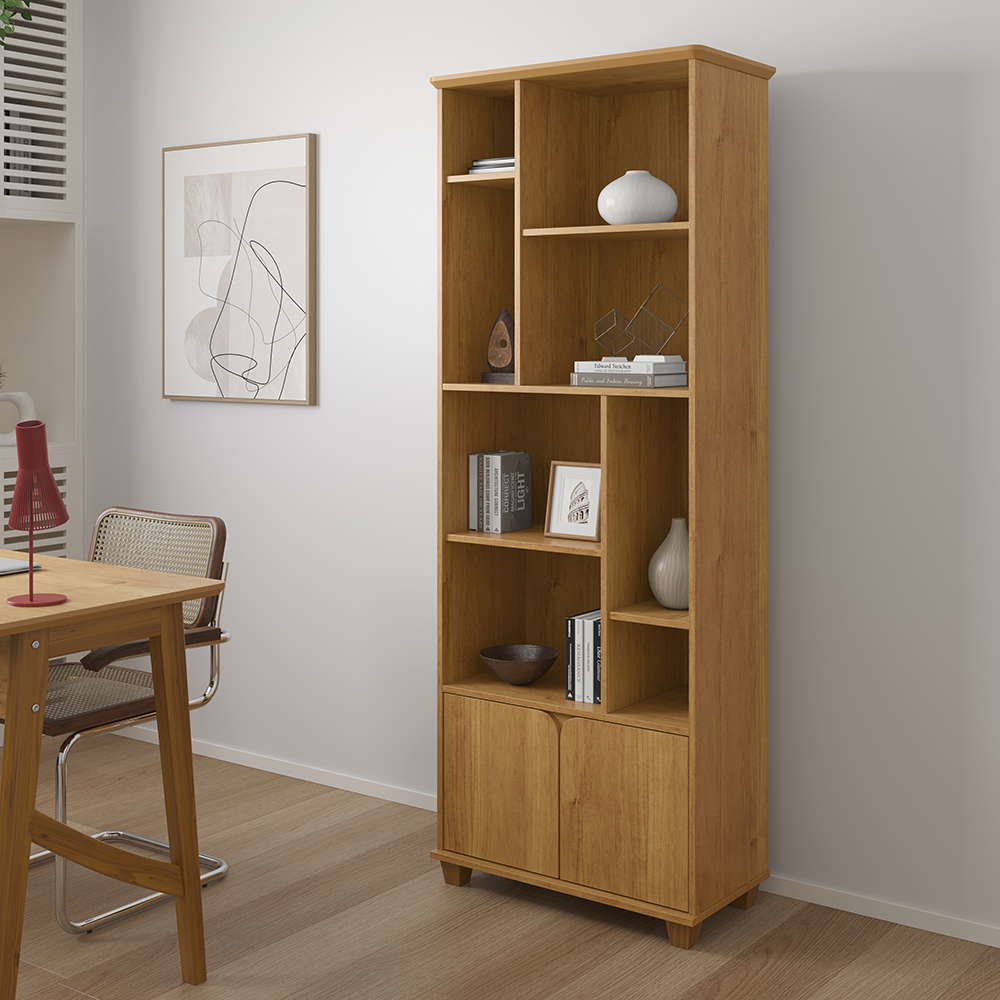 Livreiro Estante Taurus Multiuso 2 Portas Cinamomo