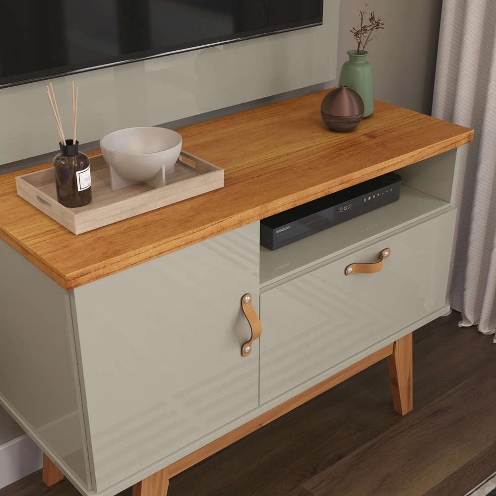 Painel Sirius 90Cm Com Prateleira Off White 