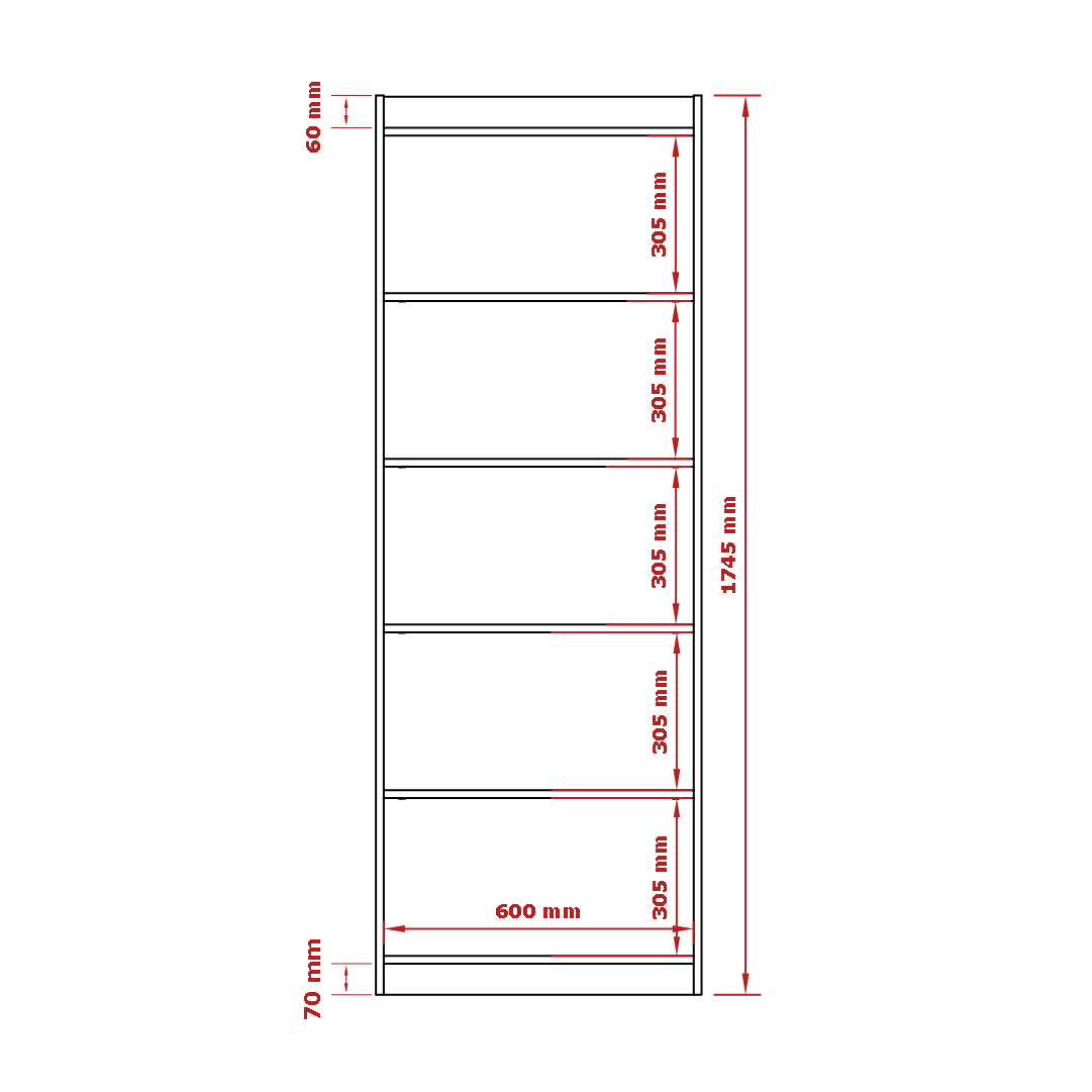 Livreiro Encanto 4 Prateleiras Branco/Cinamomo