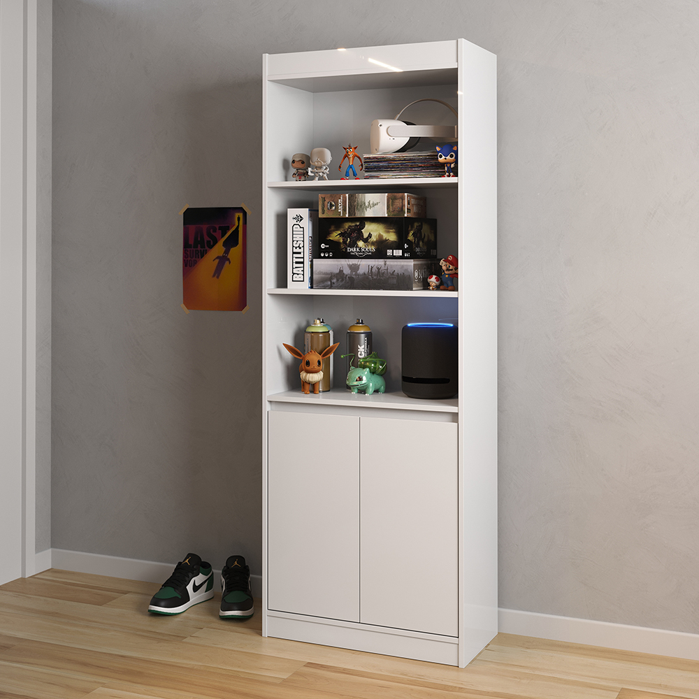 Armário 2 Portas Encanto Branco Acetinado