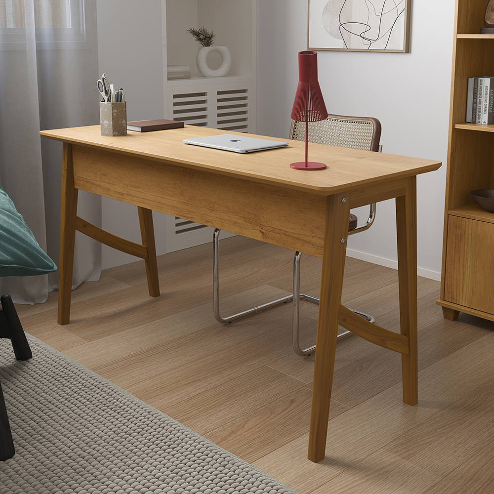 Escrivaninha Taurus Cinamomo Com Pés de Madeira Maciça