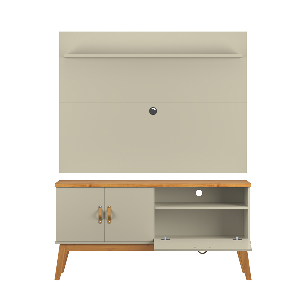 Painel Sirius 140Cm Com Prateleira Off White 