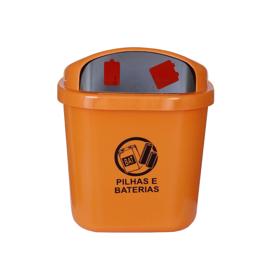 Lixeira Plástica para Descarte de Pilhas e Baterias 40 Litros