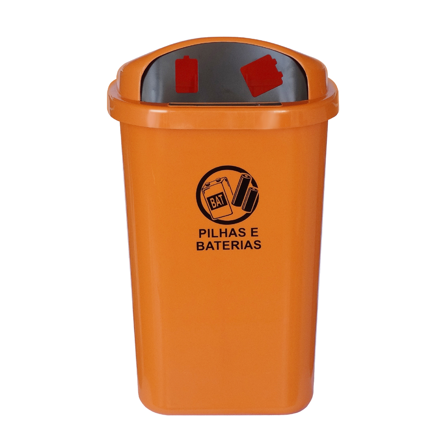 Lixeira Plástica para Descarte de Pilhas e Baterias 50 Litros