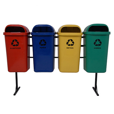 Conjunto Coleta Seletiva 4 Papeleiras