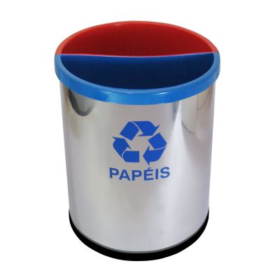 Lixeira Mix Inox com 2 Divisões para Coleta Seletiva