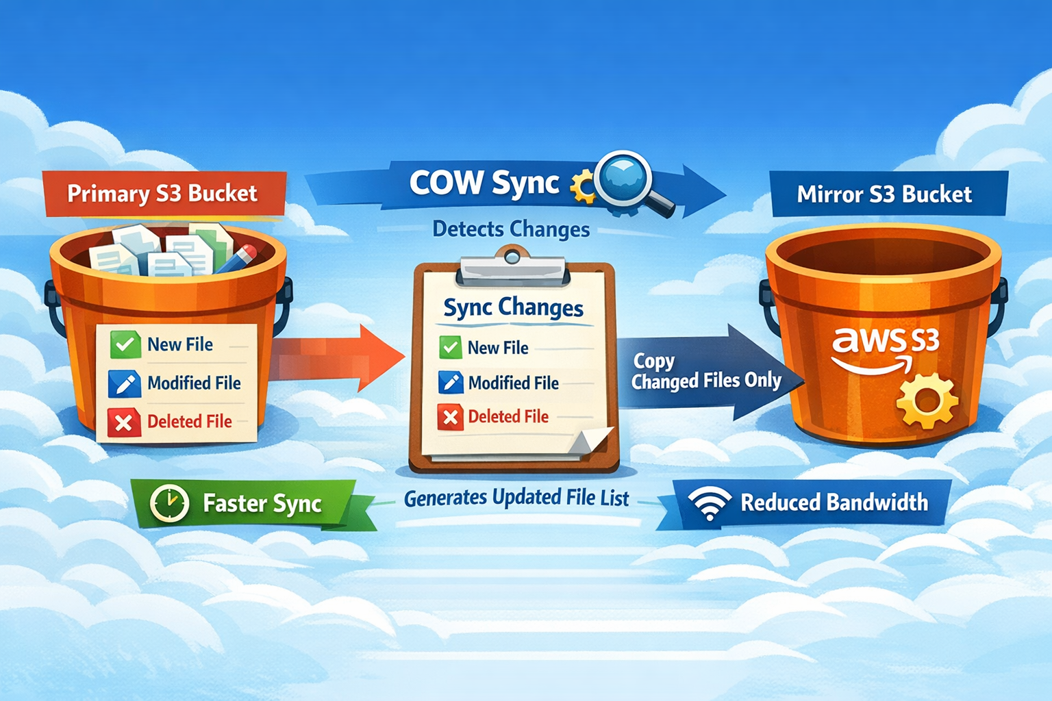 COW Sync for bucket S3