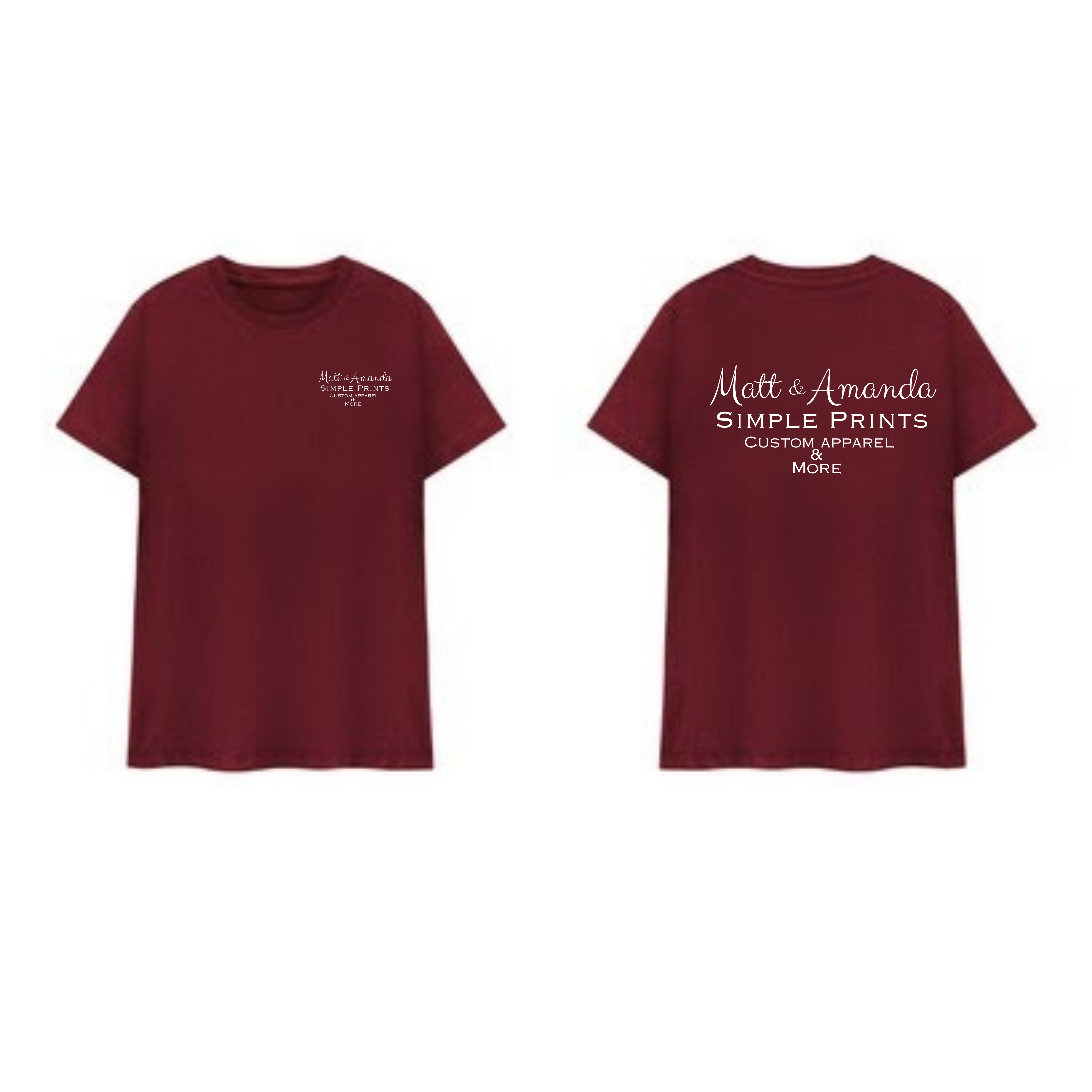 Custom Printed T-Shirts Front & Back