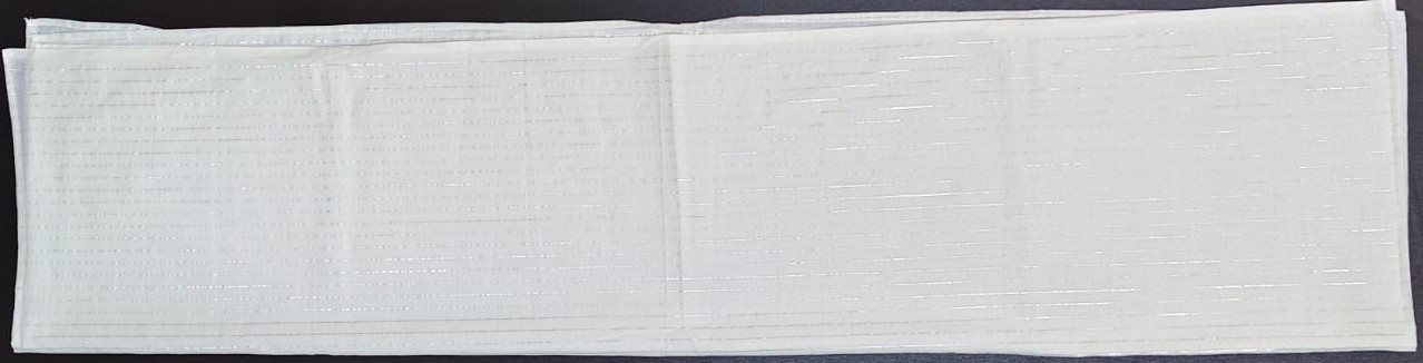 Elegant White Dupatta with Silver Stripe Design