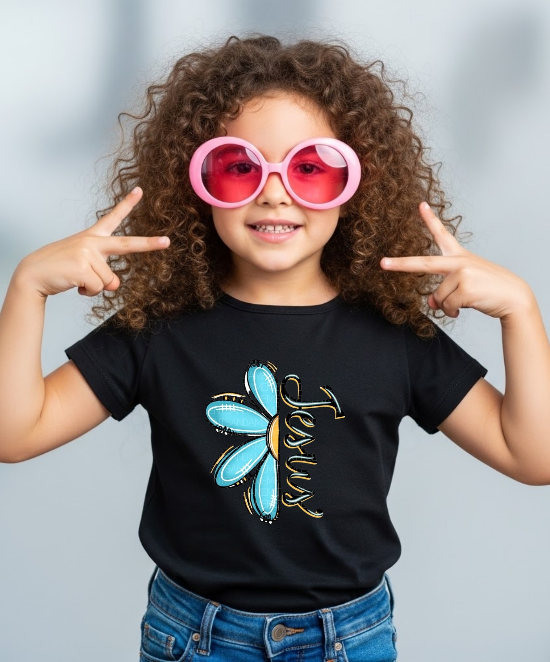 Remera Infantil "Flor Azul"