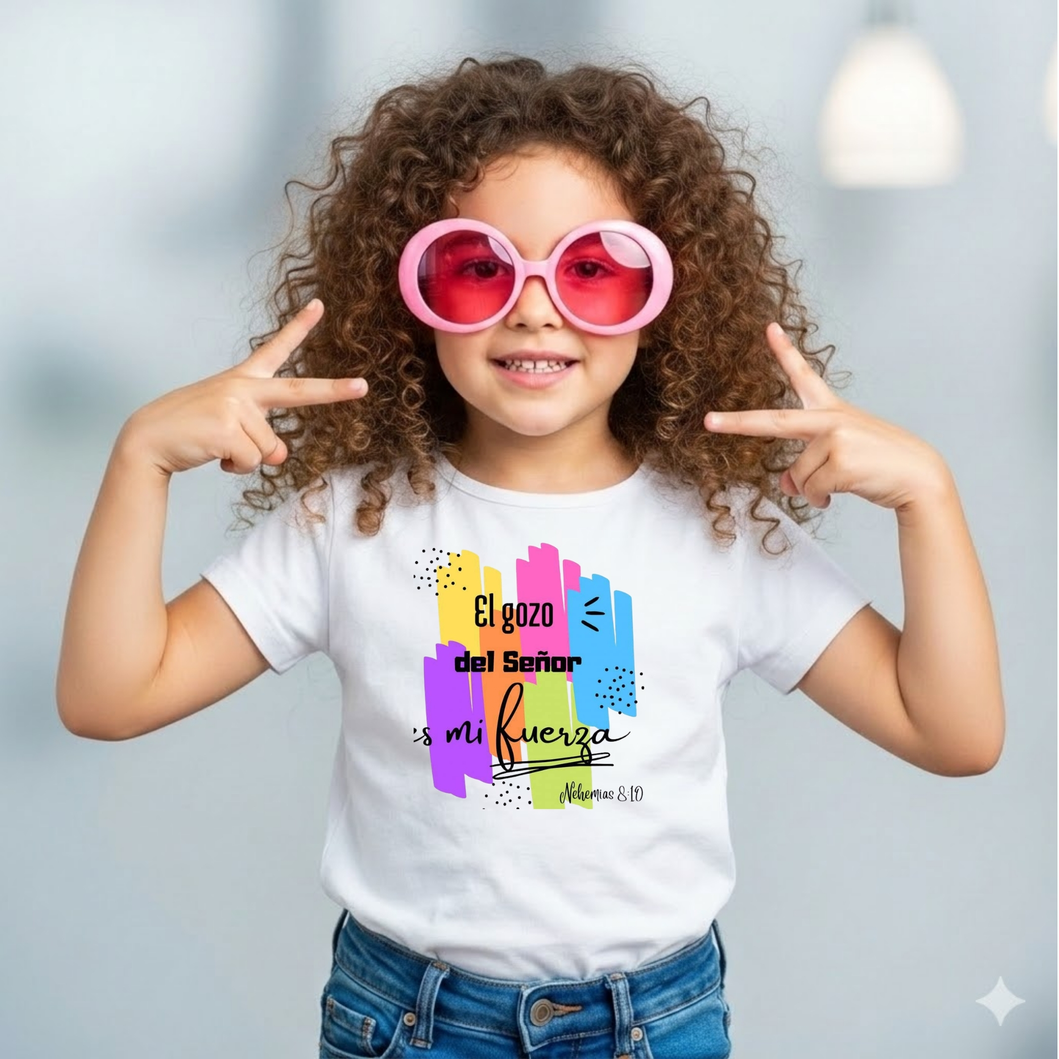 Remera Infantil ""Nehemias 8:10"