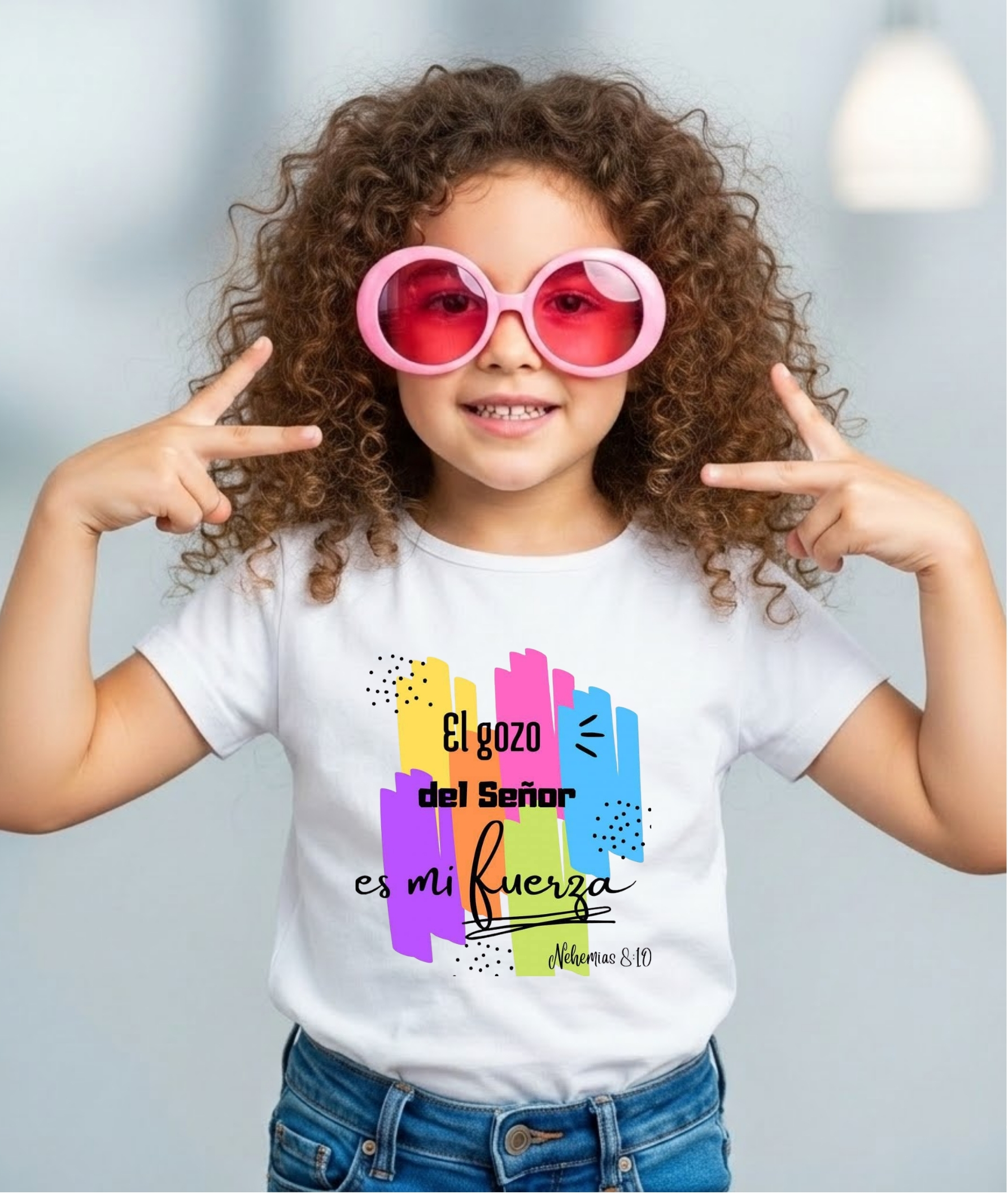 Remera infantil "Nehemias 8:10" 