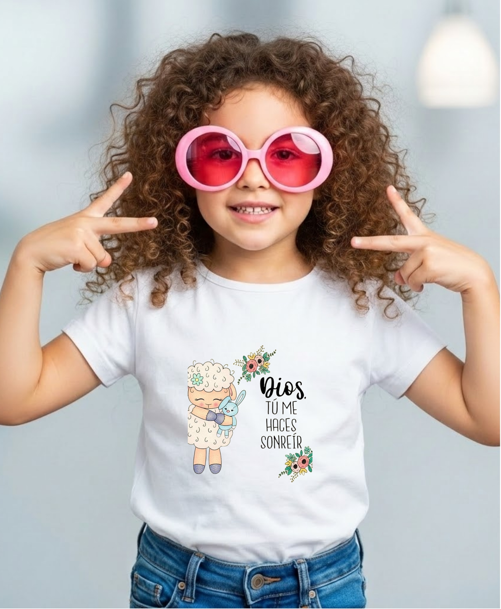 Remera infantil "tu me haces sonreir"