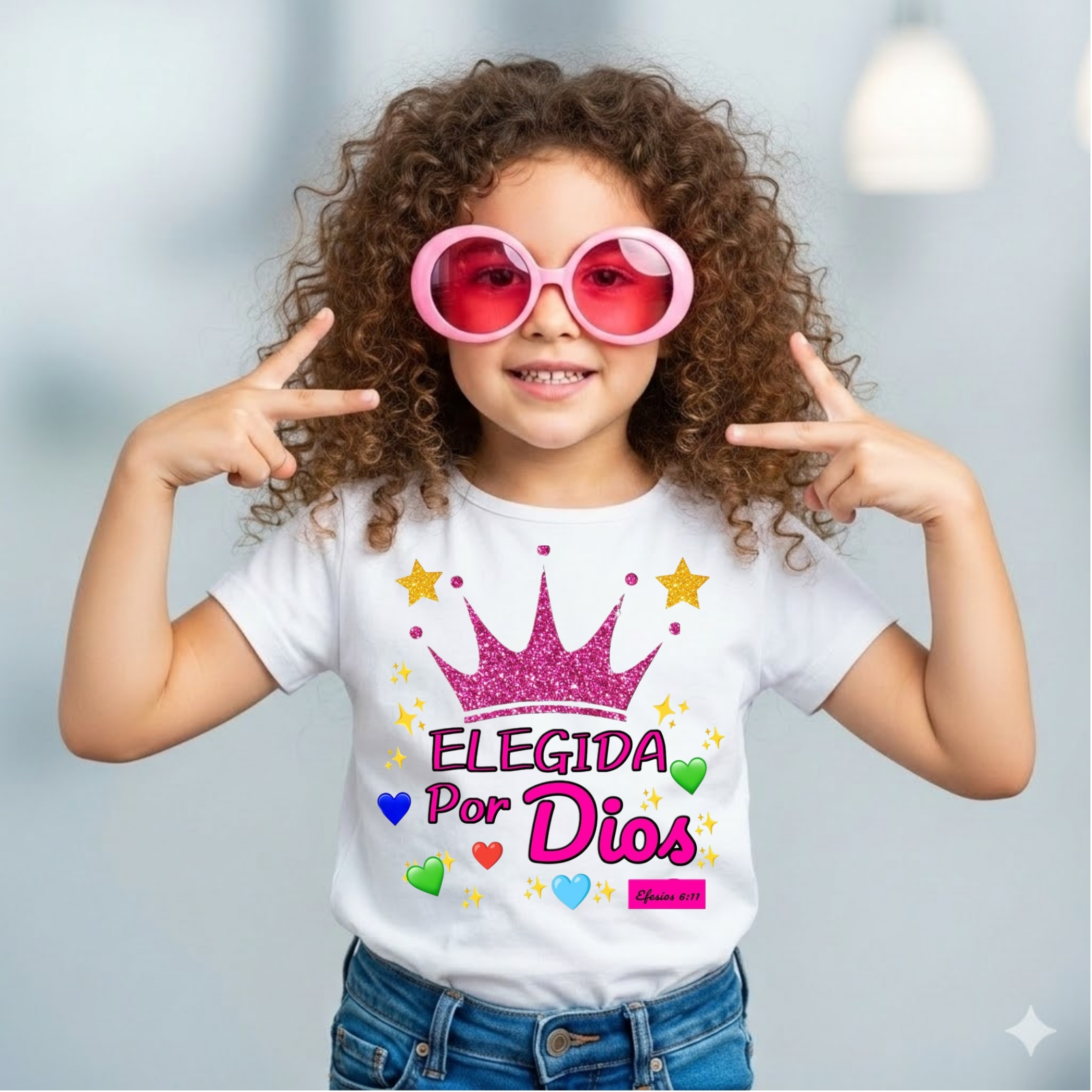 Remera Infantil "Elegida por Dios"