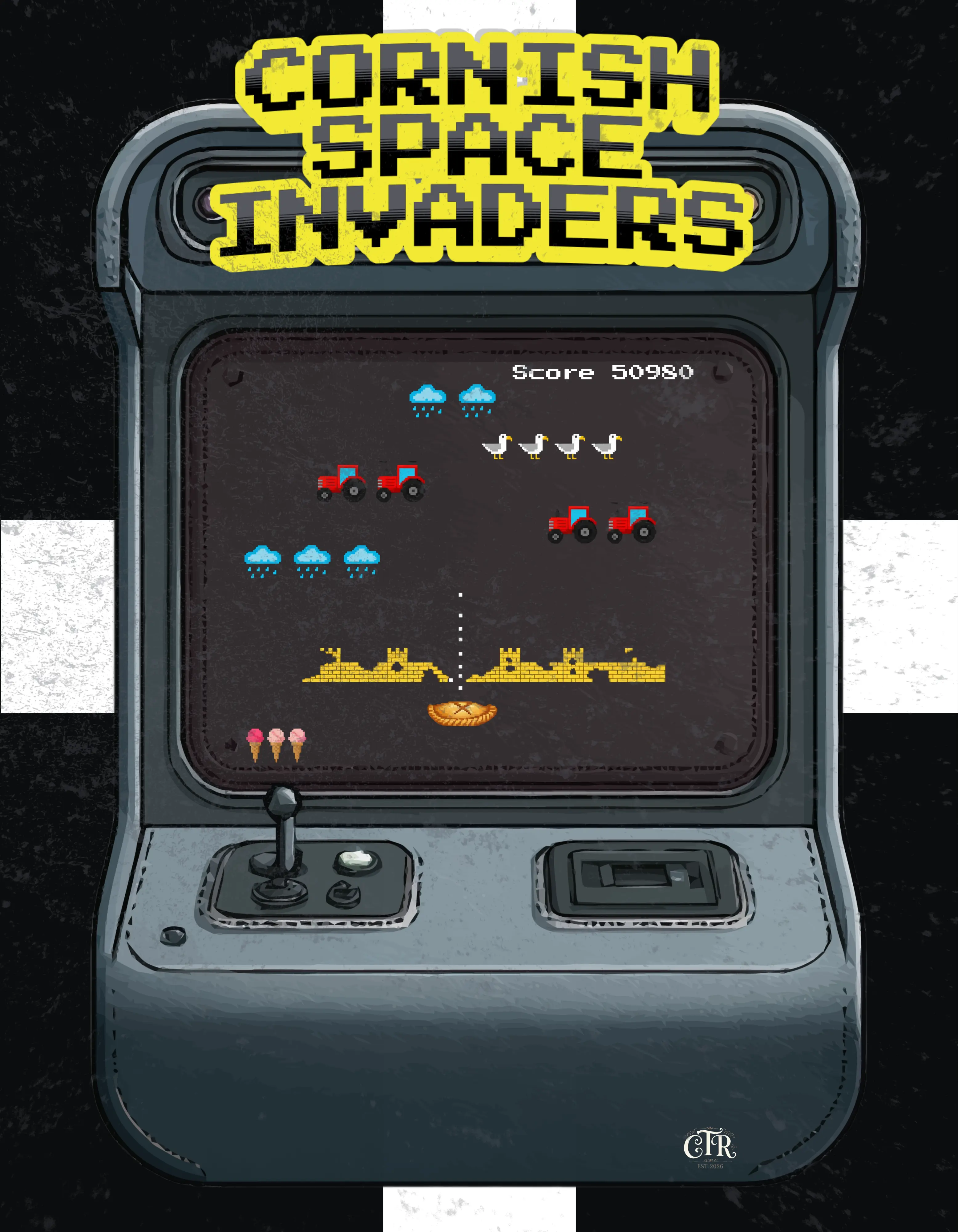 Cornish Space Invaders Tee