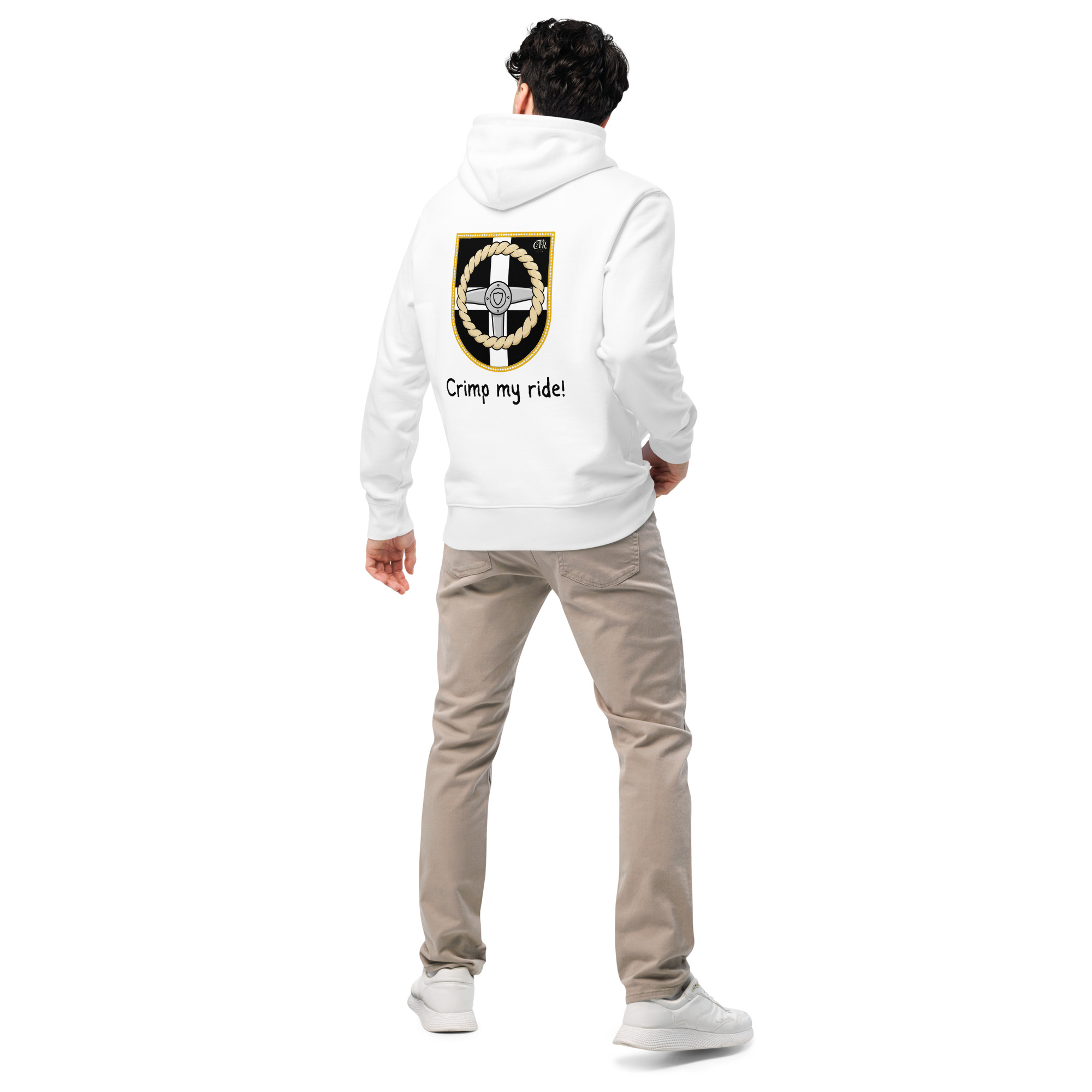 Crimp My Ride Hooded Long Sleeved Warm Tee - White