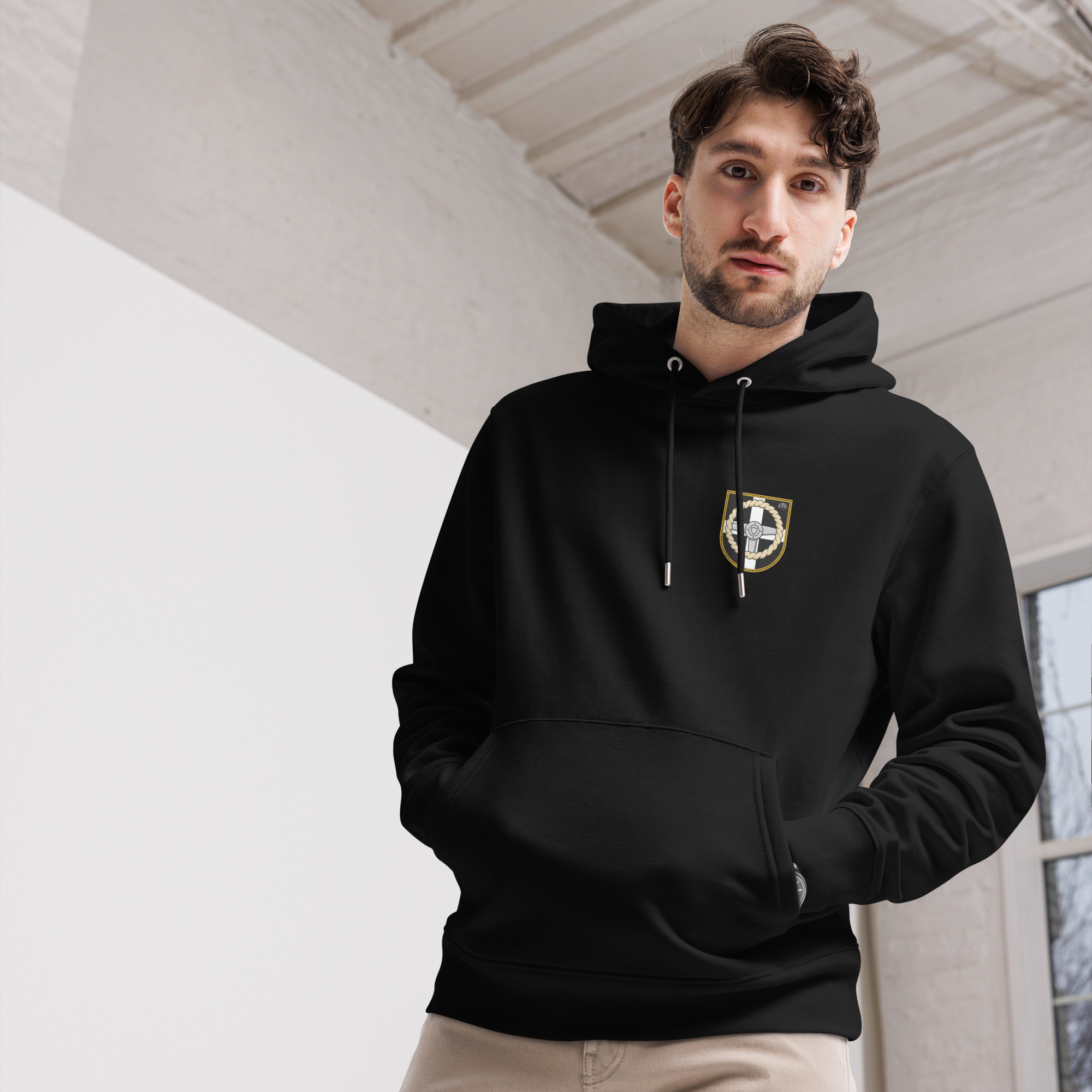 Crimp My Ride Hooded Long Sleeved Warm Tee - Black