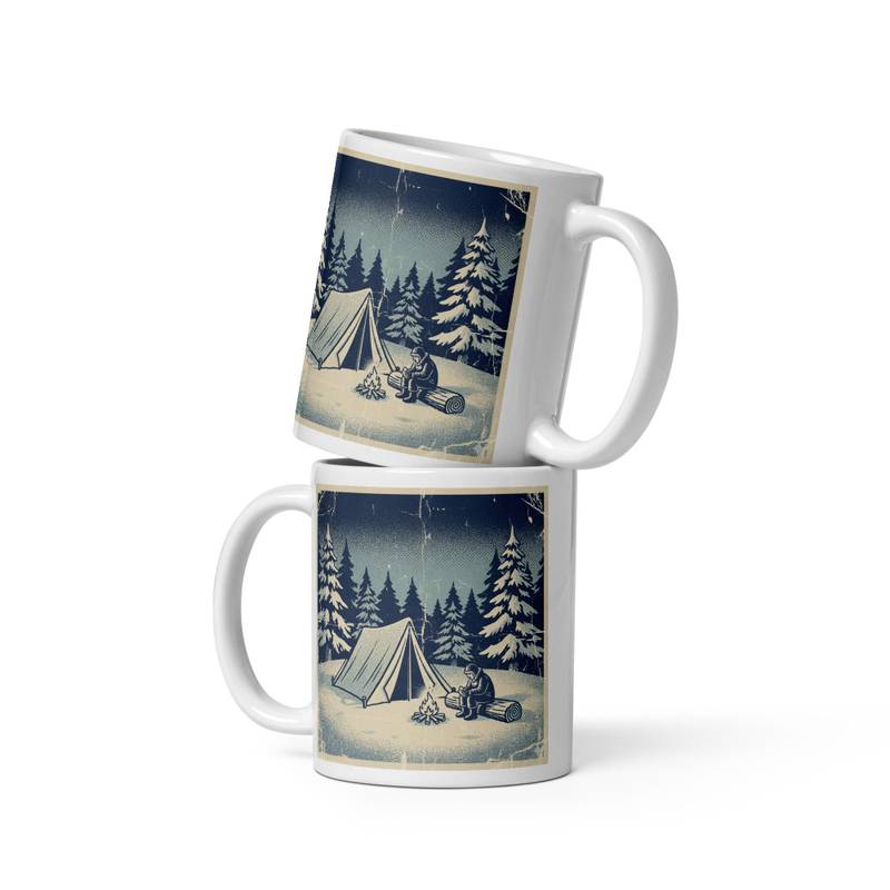 White glossy mug