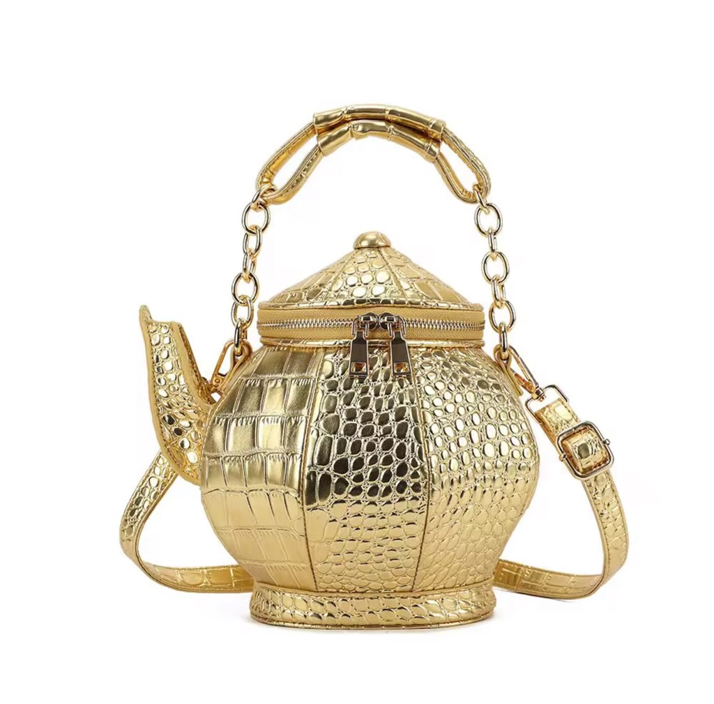Golden Vintage Teapot Handbag
