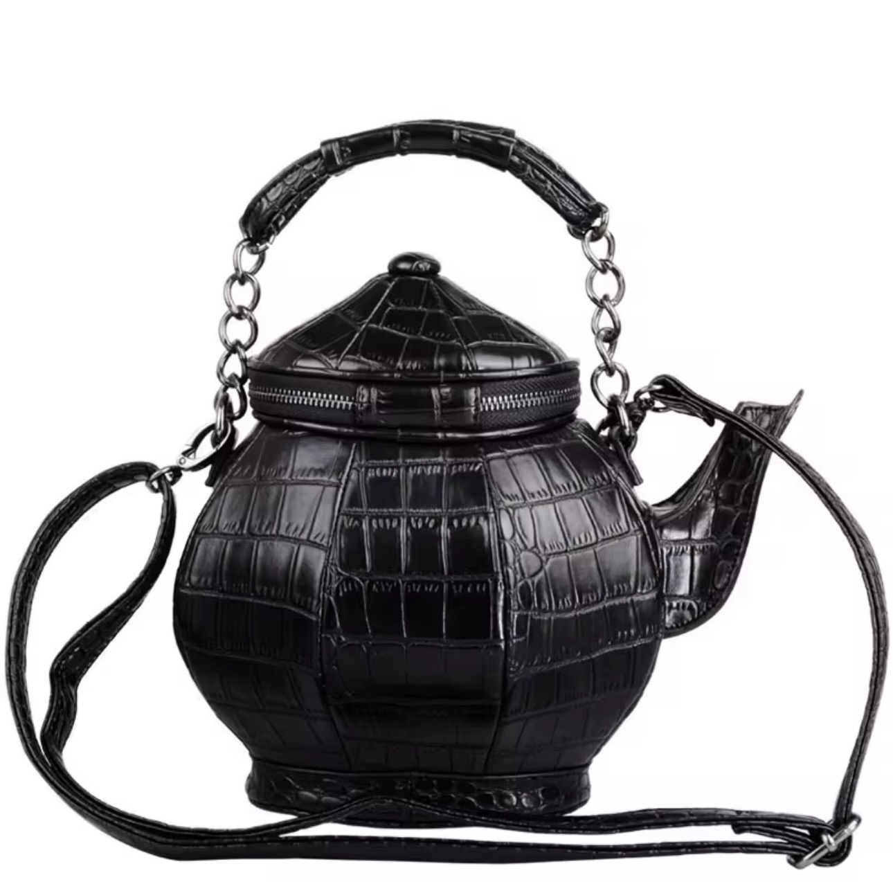 Black Vintage Teapot Handbag