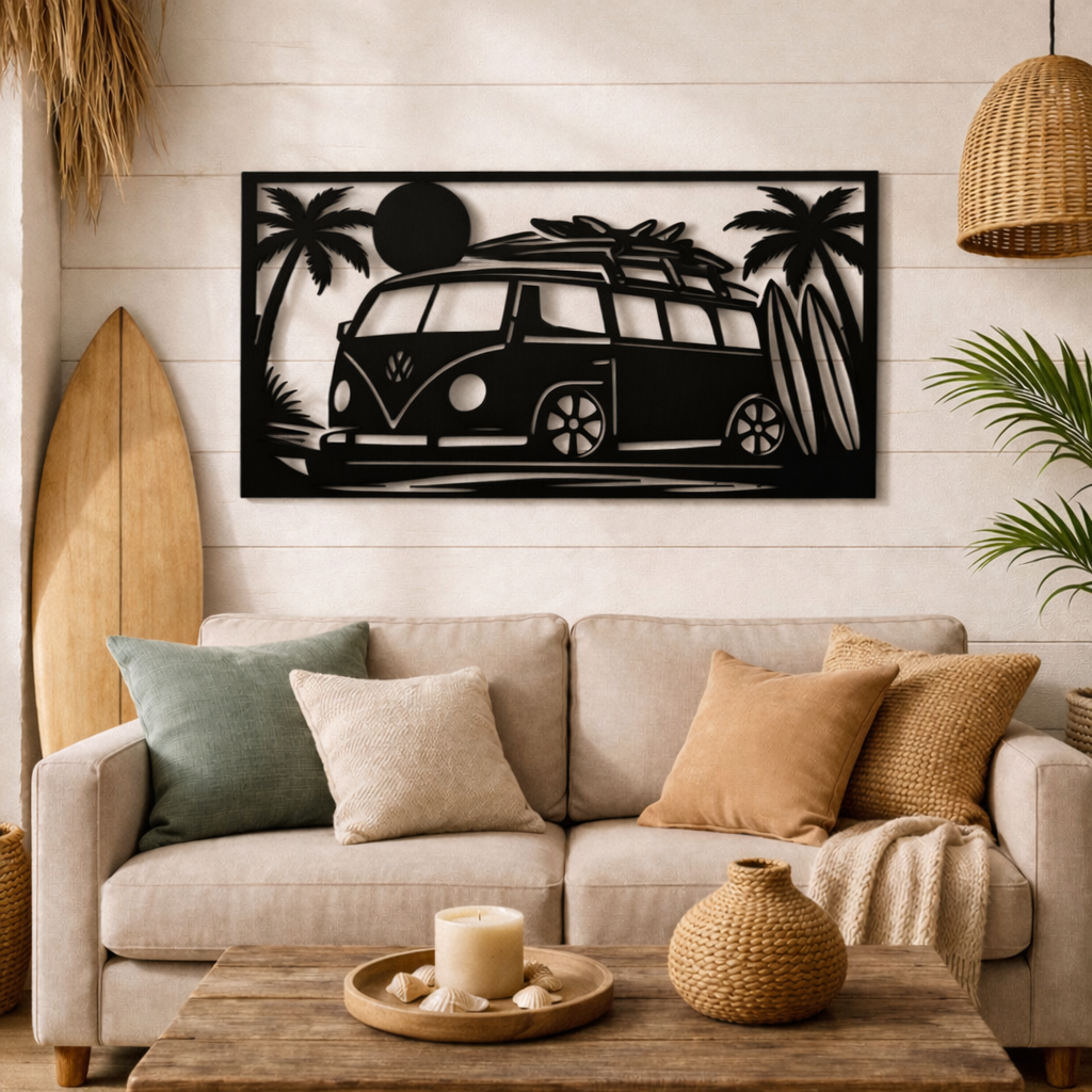 Cuadro “Volkswagen T1 surf” – Madera natural