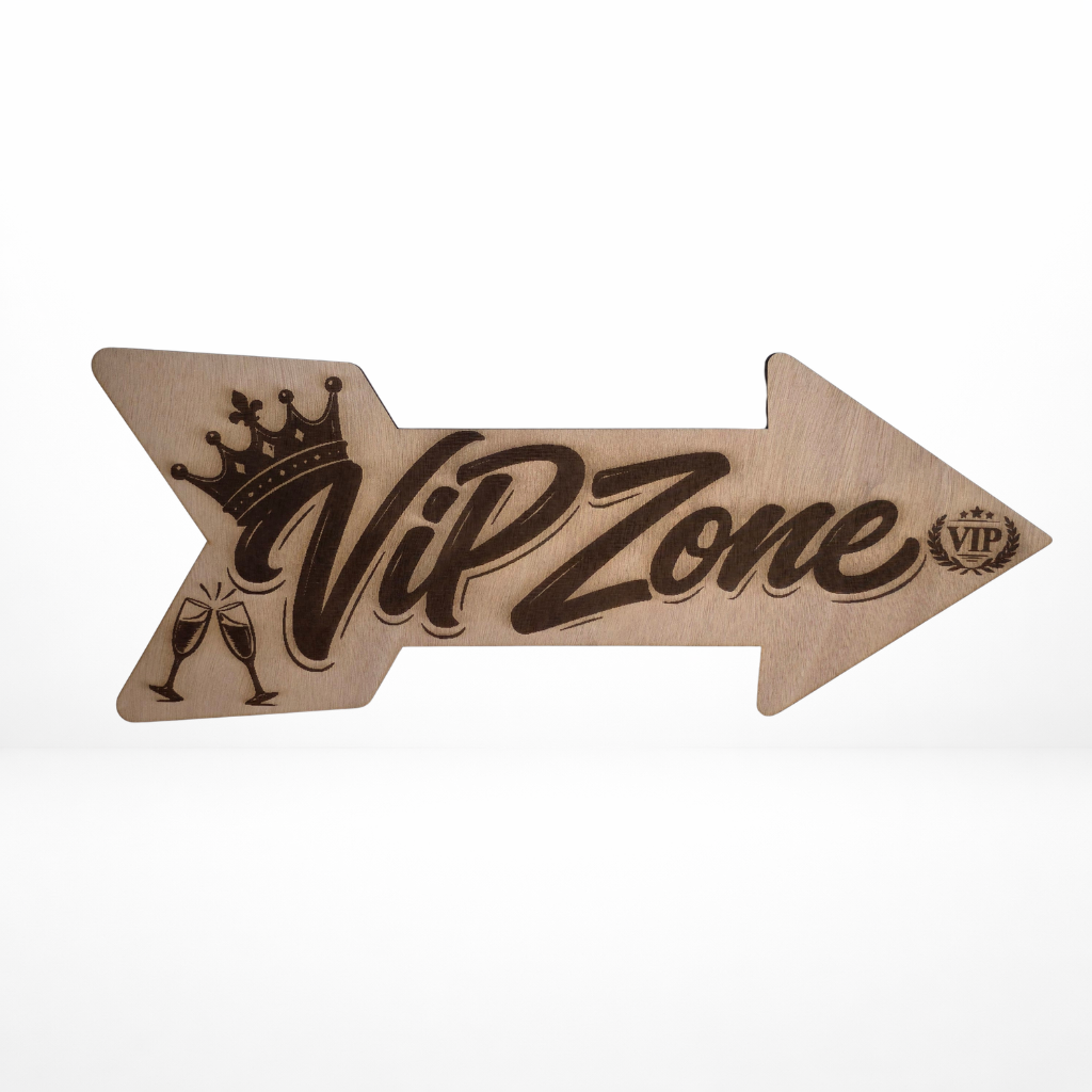 Cartel decorativo de madera “VIP Zone”