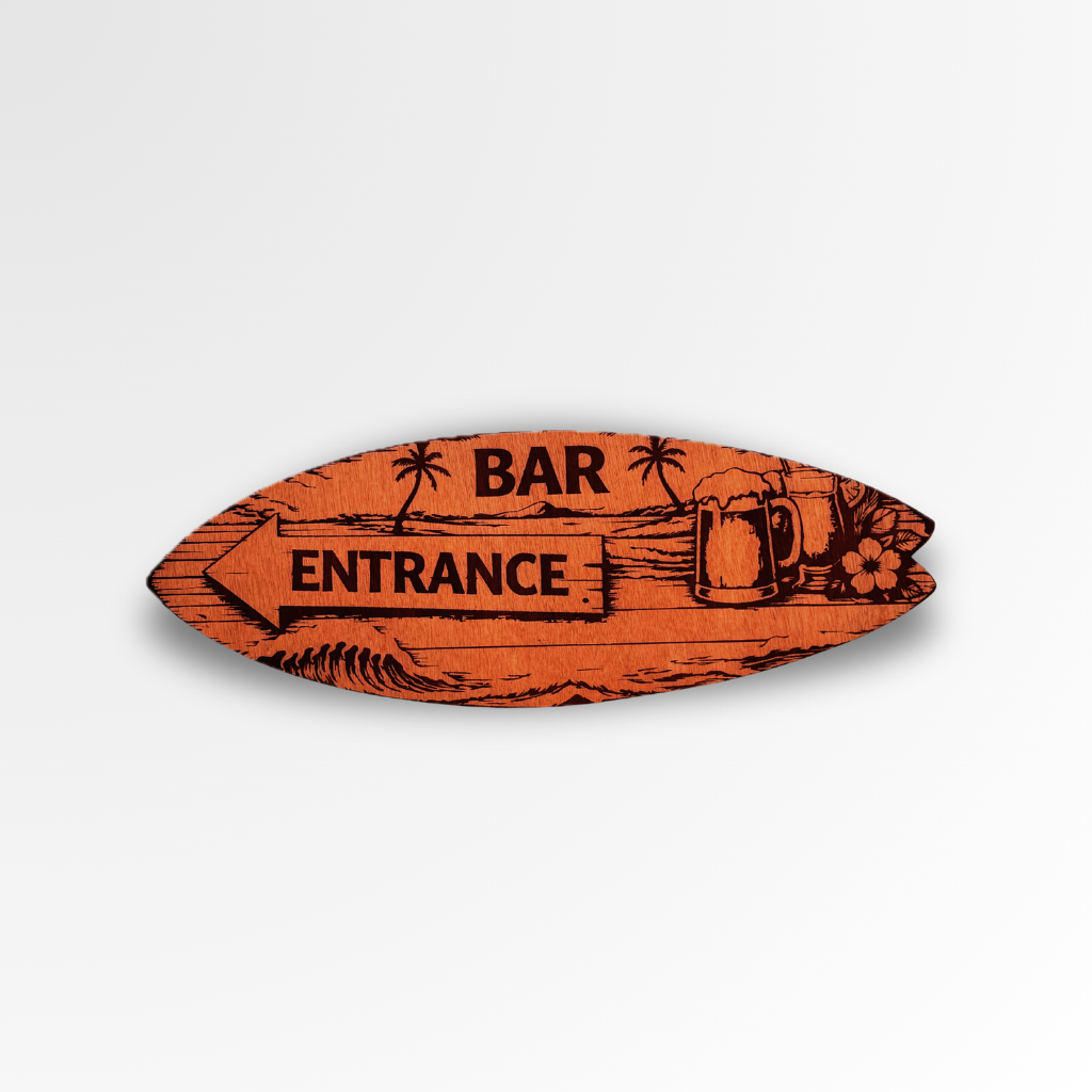 Tabla de surf decorativa "Entrance" - Madera natural