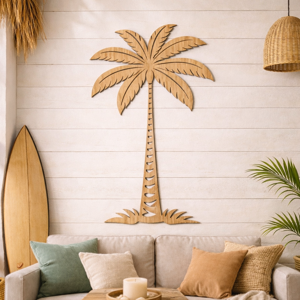 Arte mural “Palmera” - Madera natural