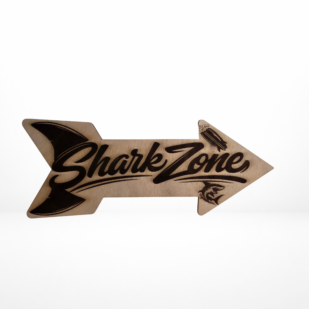 Cartel decorativo de madera “Shark Zone”