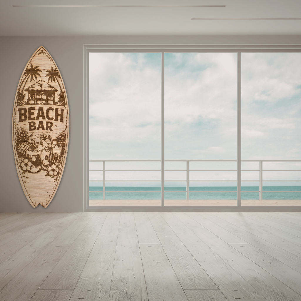 Tabla Surf decorativa de madera "Beach Bar"