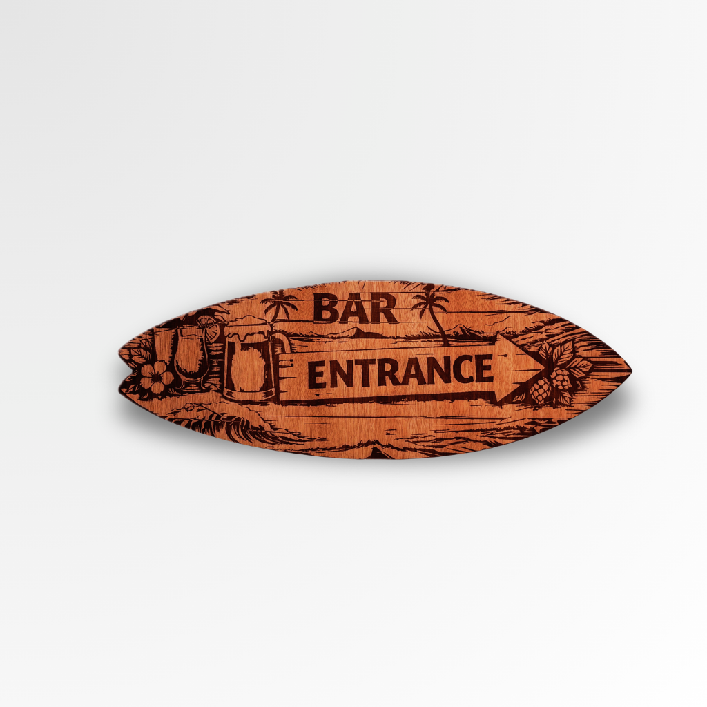 Tabla de surf decorativa "Entrance" - Madera natural