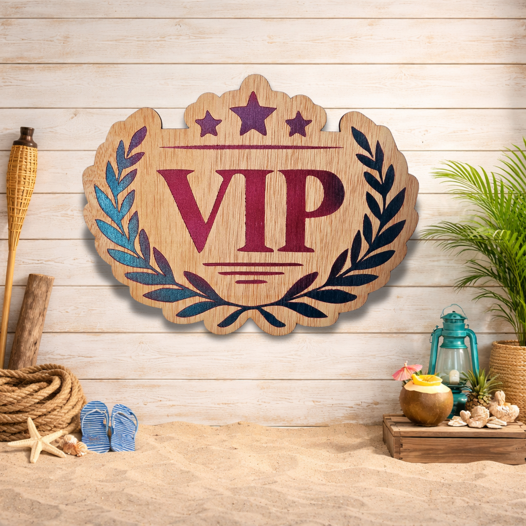 Decoración de pared "VIP"- Madera natural